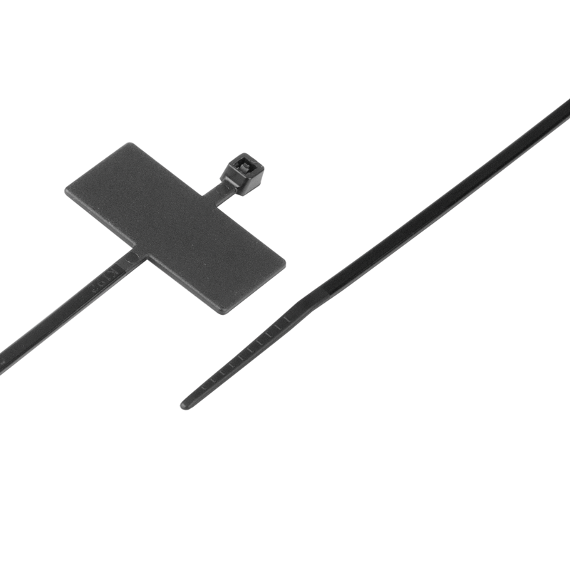 Fascette per etichettatura piatto nera 200mm x 2.5mm, Pack à 50 pz.