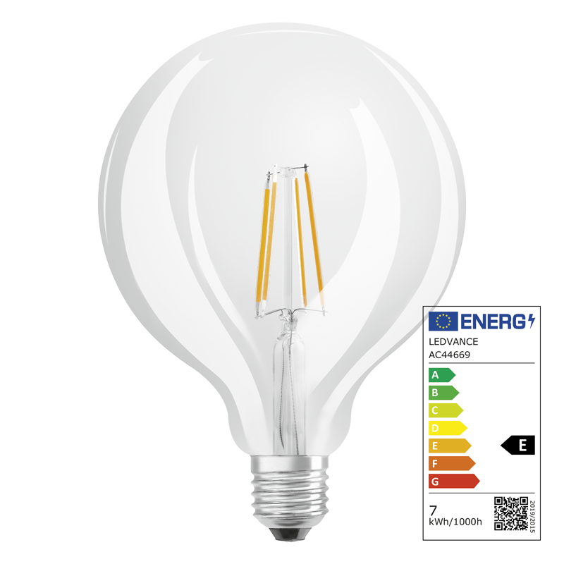 Osram LED Star Retrofit Classic Globe E27 240V 7W 806lm klar WW