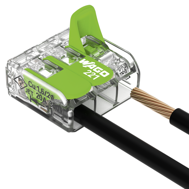 WAGO Borne à fiche COMPACT Green Range 3x 0.14-4mm² avec levier de commande