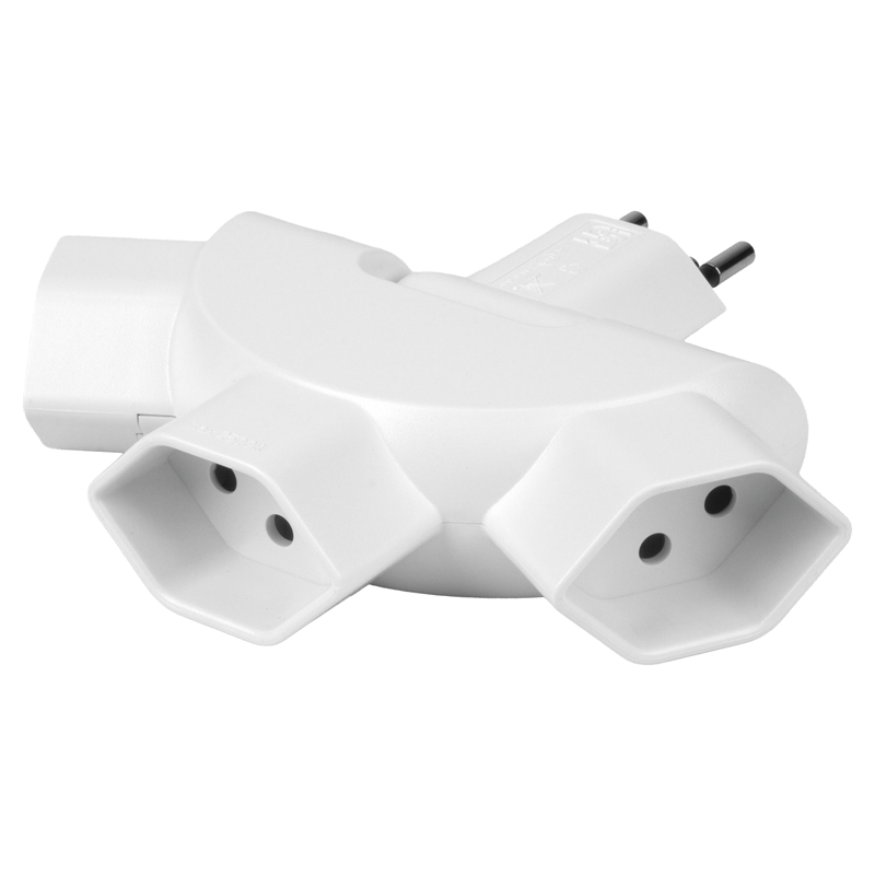 Mehrfachadapter PEACOCK 3xT13 kippbar 180° ws