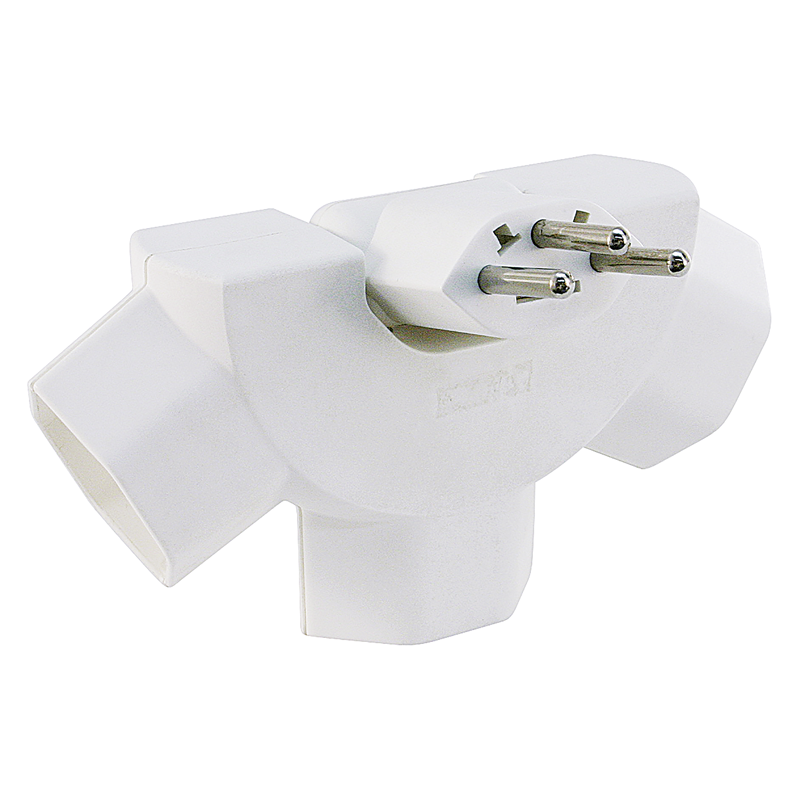Adaptateur multiple PEACOCK 3xT13 inclinable à 180° bl
