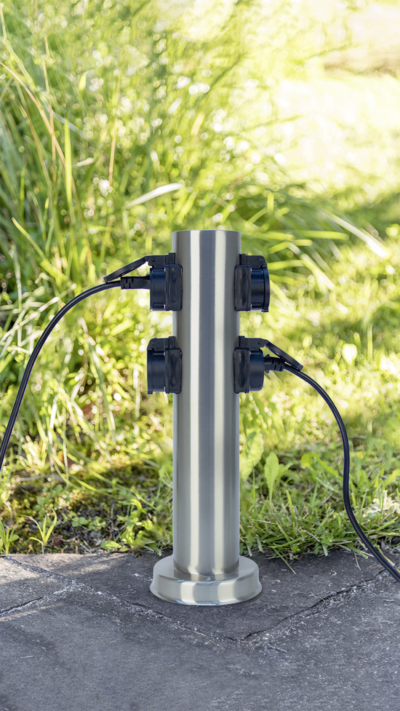 GardenLine Energiesäule Inox mit 4xT13 IP55