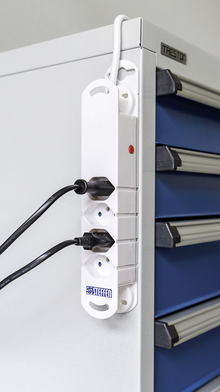 Steckdosenleiste VARIABL 4xT13 3m mit Haftmagnete ws