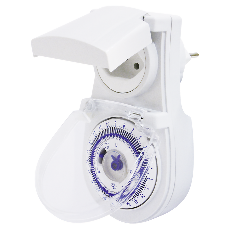 Timer meccanico 24h / intervallo di commutazione 15min IP44 bi