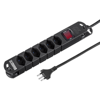 Steckdosenleiste VARIABL 6xT13 5m mit Schalter und Haftmagnete sw