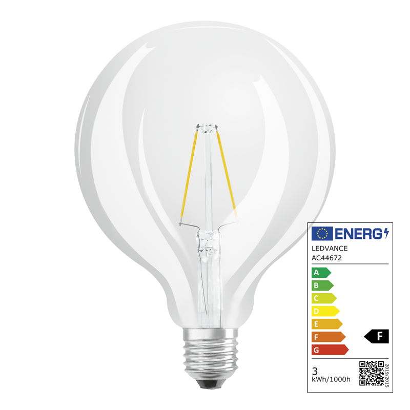Osram LED Star Retrofit Classic Globe E27 240V 2.5W 250lm klar WW