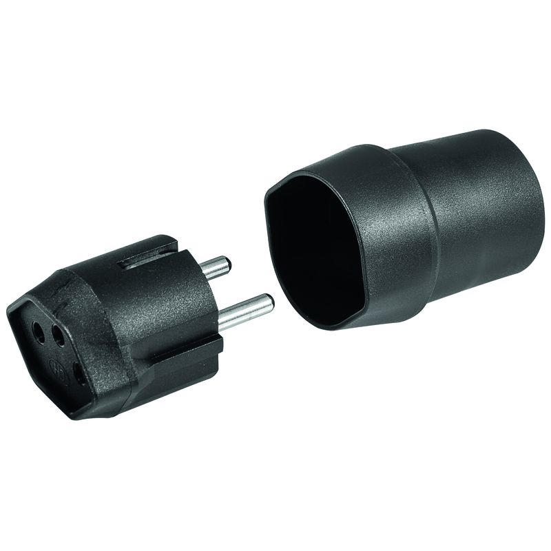 FIX Adapter Schweiz T12 - Deutschland CEE7/4 3-polig sw