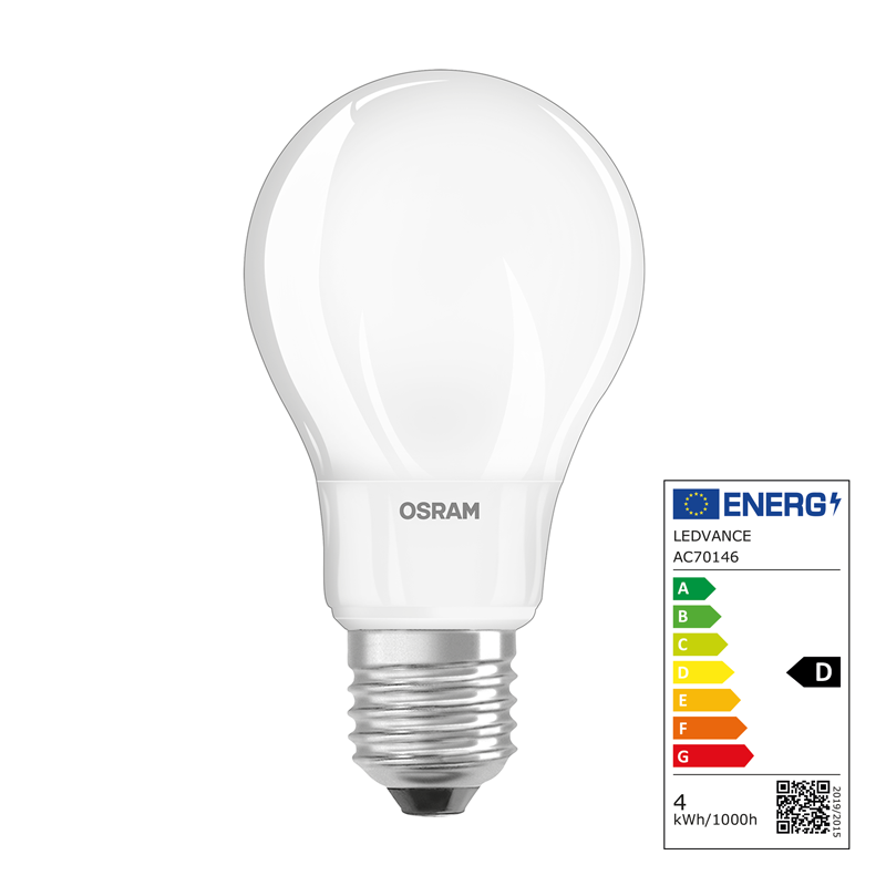 Osram LED Superstar Classic A E27 240V 3.4W 470lm WW