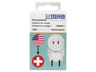 Reiseadapter USA - Schweiz/Euro 2-polig max. 6.3A mit Sicherung ws