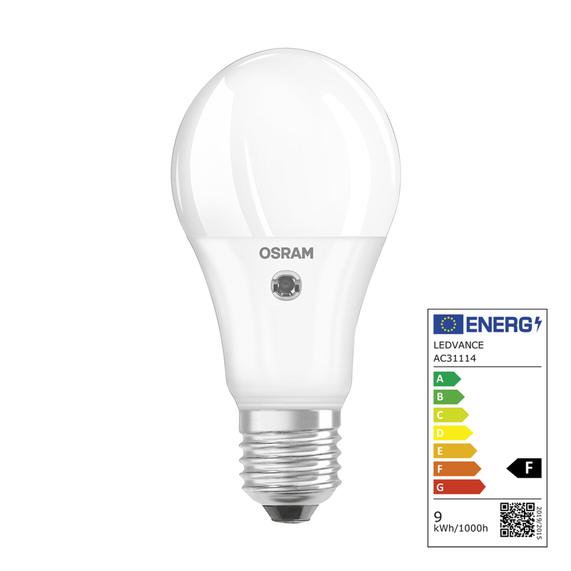 Osram LED STAR+ Daylight Sensor Classic A E27 240V 9W 806lm WW