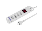 Steckdosenleiste VARIABL 4xT13 3m mit Schalter und Haftmagnete ws