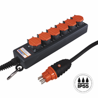 Presa multipla PROFESSIONAL 6xT15 GdV 5x1.5mm2 5m IP55 nr/or