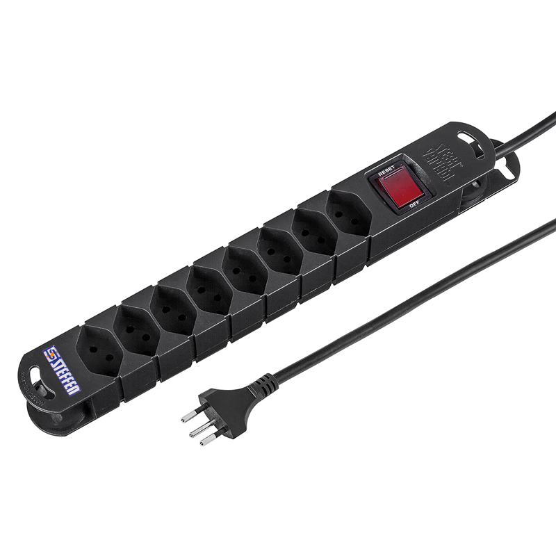 Steckdosenleiste TIDE  8xT13 3m mit Schalter und Haftmagnete ws