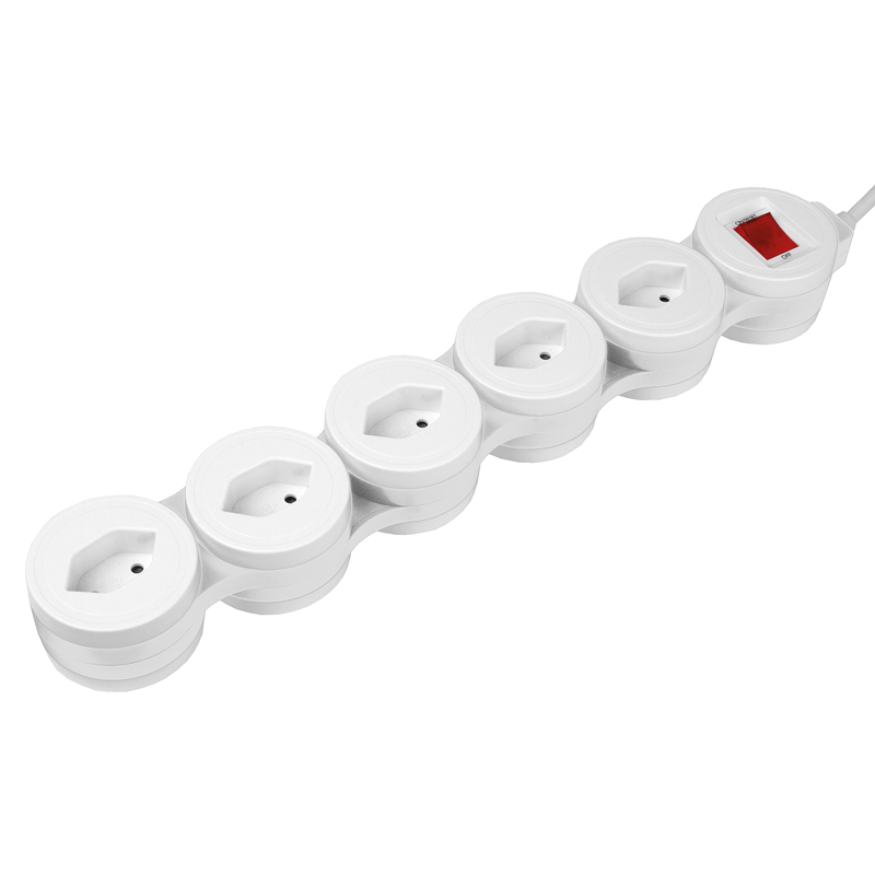 Multiprise SNAKE 5xT13 1.5m avec interrupteur bl