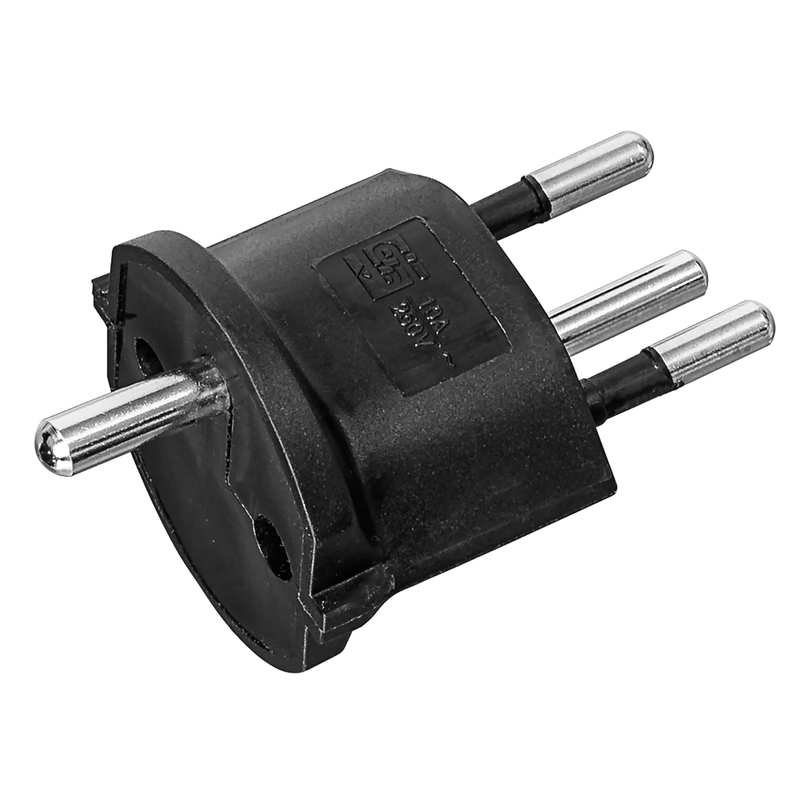 FIX Adapter Deutschland CEE7/7 - Schweiz T12 3-polig sw VPE 100 Stk.