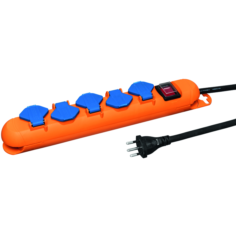 Mulitprise STRONG 5xT13 GdV 3x1.5mm2 3m avec interrupteur et aimants IP21 or