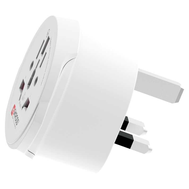 SKROSS Adaptateur de voyage Monde - UK 3 pôles max. 7A avec fusible bl