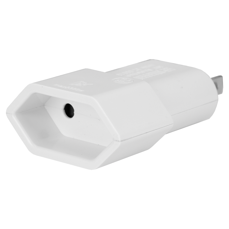Adaptateur de voyage Euro - USA 2 pôles max. 10A bl