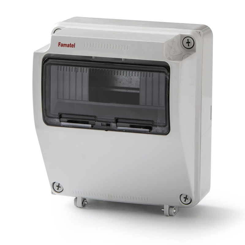Boite distribution AP 245x215mm IP65 a fene. exec. inclinaison
