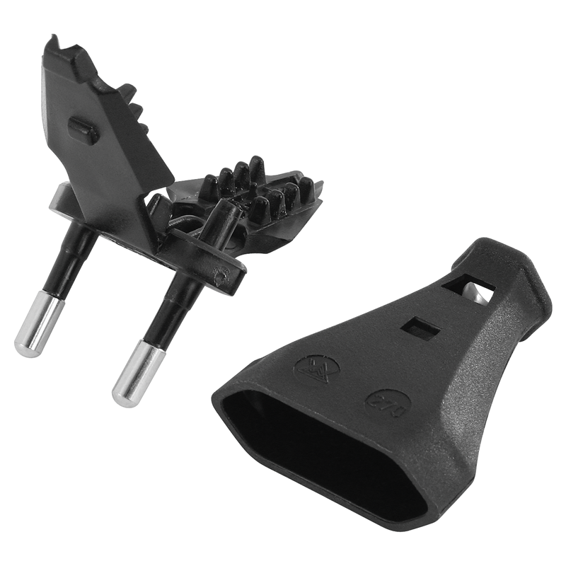 Euro-Stecker sw Rundkabel