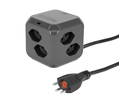 Presa multipla CUBE 8xT13 + 1xUSB-C PD 18W 1.5m con microfusibile integrato ant