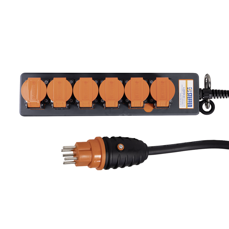 Multiprise PROFESSIONAL 6xT15 GdV 5x1.5mm2 5m IP55 nr/or