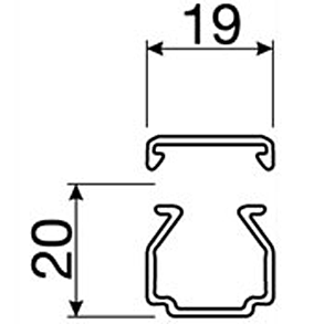 Canal de câble 20x20mm barre 2m brun