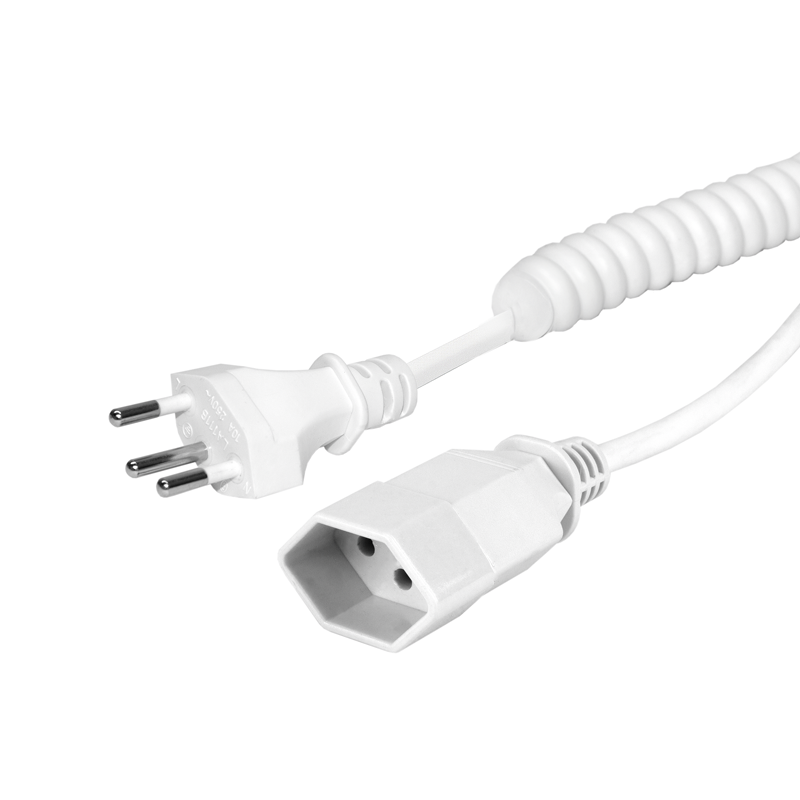 Prolunga elettrica a spirale Td 3x1mm2 1-4m T12-T13 bi