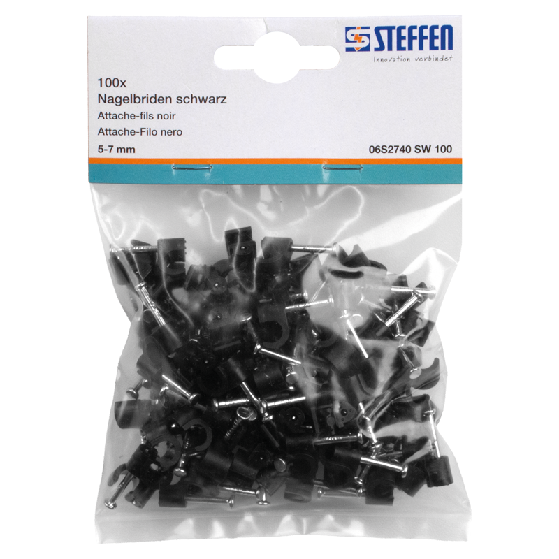 Attache-Filo 5-7mm nero 100 pz.