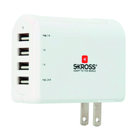 SKROSS Adaptateur de charge 4xUSB-A (version USA) max. 5V/4.8A bl