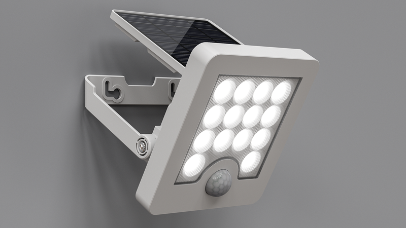 WORKLIGHT projecteur à LED solaire 5W blanc avec PIR 120° 6-8m