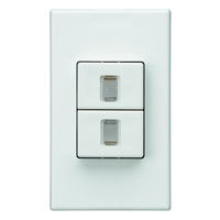 FLF Doppel-Druckschalter Schema 1 (3+3), 2xbeleuchtet weiss