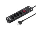 Steckdosenleiste VARIABL 4xT13 3m mit Schalter und Haftmagnete sw