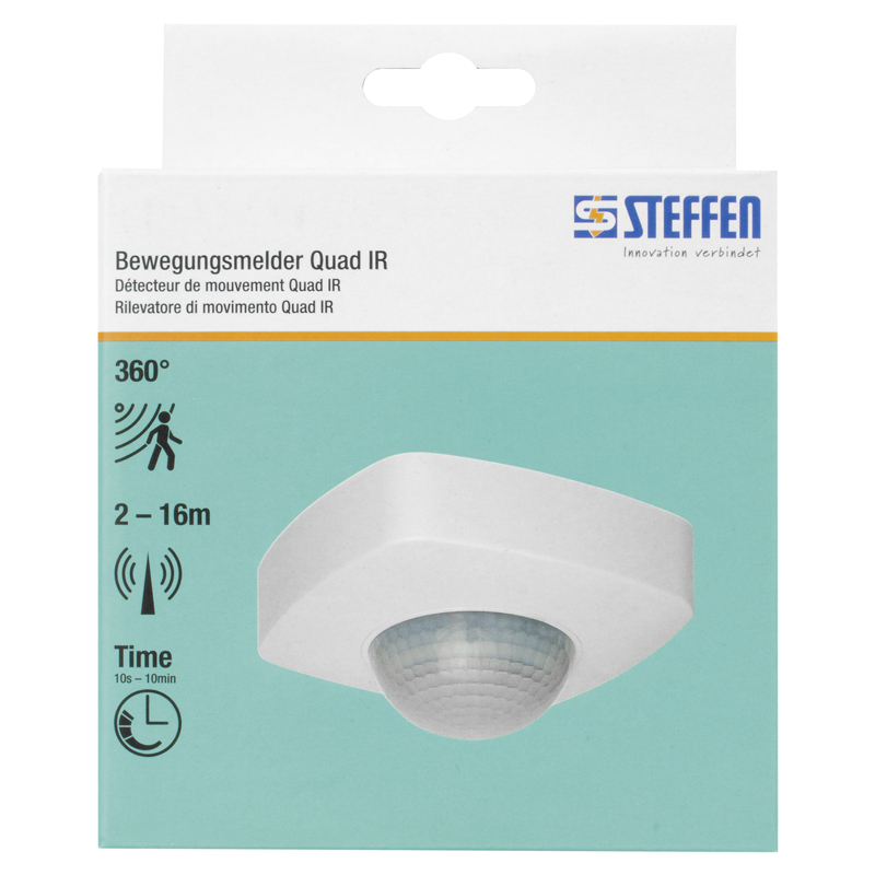Bewegungsmelder QUAD IR 360° (max. 2000W / LED max. 1000W) IP20 ws