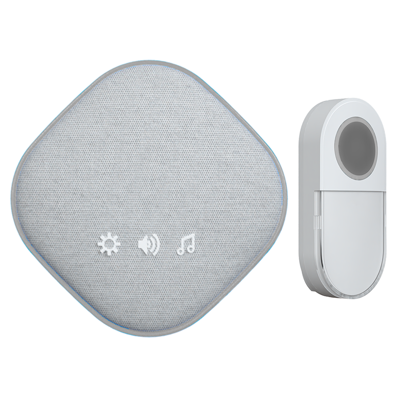 Gong radio portable (portée max. 200m) anguleux, bl