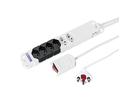 Presa multipla VARIABL TWICE 4+2xT13 3m con interruttore a cavo esterno bi