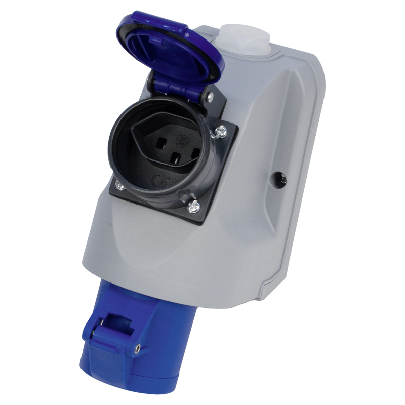 Prise murale combinée CEE16/3 + T23 IP55