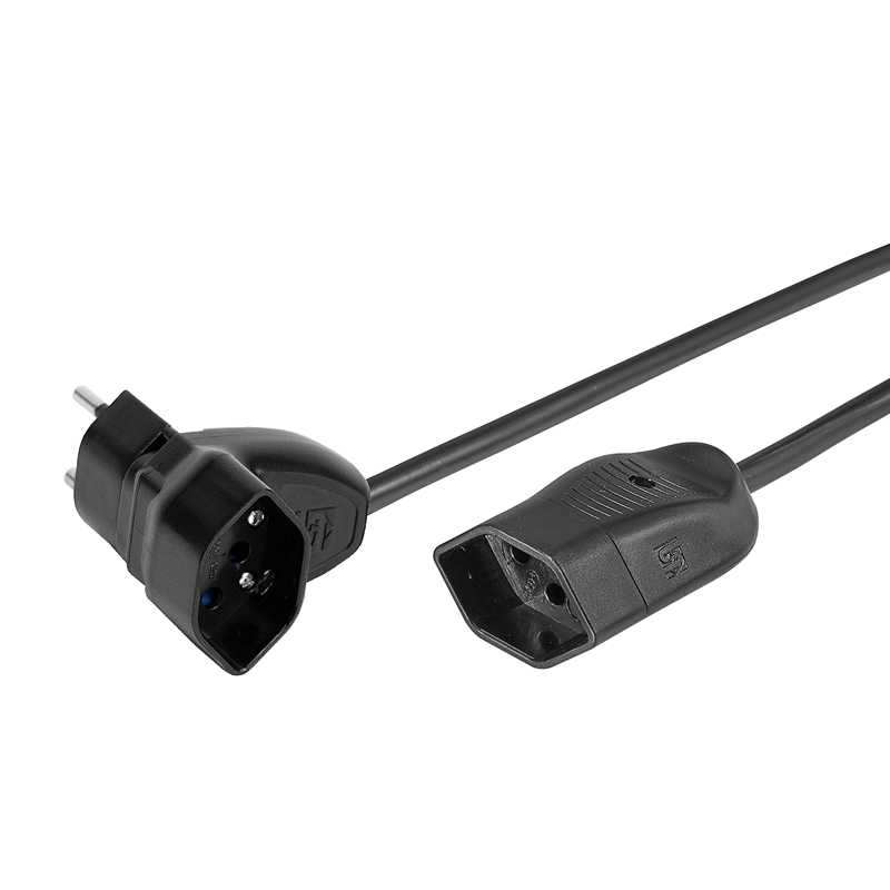 Rallonge électrique Td 3x1mm2 0.25m T12-T13 a. fiche coudée rotative MISTER T nr
