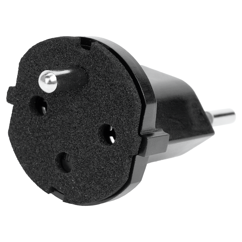 FIX Adapter Deutschland CEE7/7 - Schweiz T12 3-polig sw VPE 100 Stk.