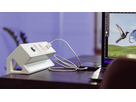 Tisch-Steckdosenleiste ALU DESK 2xT13 + 1xUSB-A + 1xUSB-C 15.5W 1.5m ws