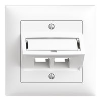 EDIZIOdue EASYNET Plaque de recouvrement 2xRJ45 avec sortie inclinée bl