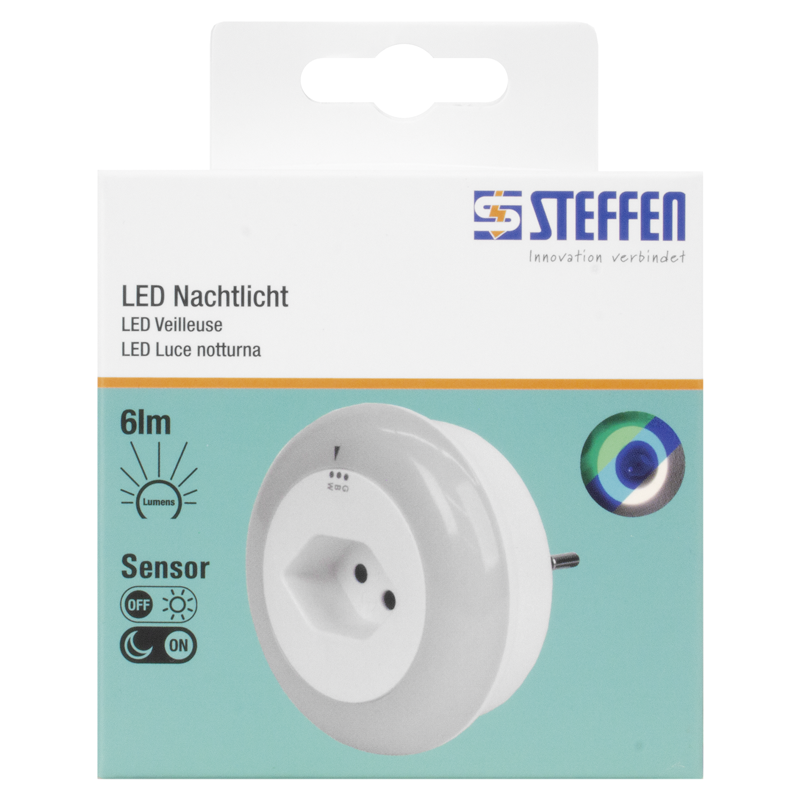 Veilleuse LED blanc/bleu/vert, avec prise T13