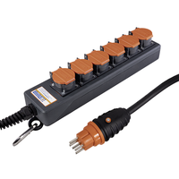 Presa multipla PROFESSIONAL 6xT15 GdV 5x1.5mm2 5m IP55 nr/or