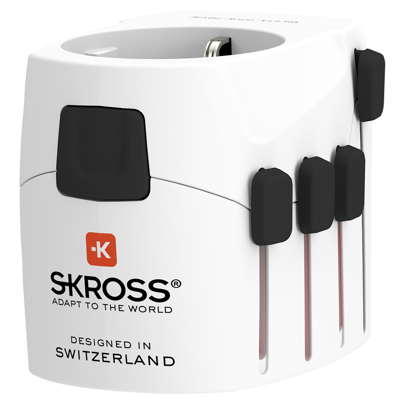 SKROSS Adapt. de voyage PRO Monde - Monde +1xUSB-A 3 pôles max. 7A avec fusible