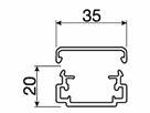 Canal de câble 35x20mm barre 2m gris