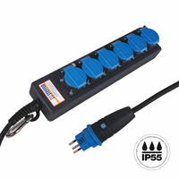 Presa multipla PROFESSIONAL 6xT13 GdV 3x1.5mm2 5m IP55 nr/bl