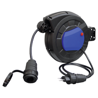 Avvolgicavo retrattile 1xT13 Td 3x1.5mm2 5m con spina T12 1m nr/bl