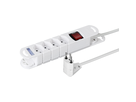 Steckdosenleiste VARIABL 4xT13 3m mit Schalter + Dreh-Winkelstecker PEACHICK ws