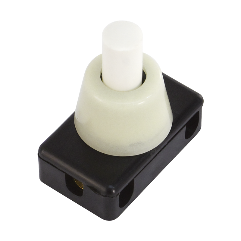 Interrupteur à bouton-poussoir à enc. ON-OFF 1 pôle (entretoise 8mm) nr/bl