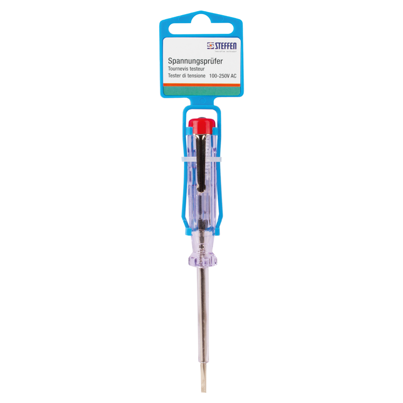 Détecteur de tension 140mm (100-250V) avec lame fendue et isolat. de prot. ar/tr